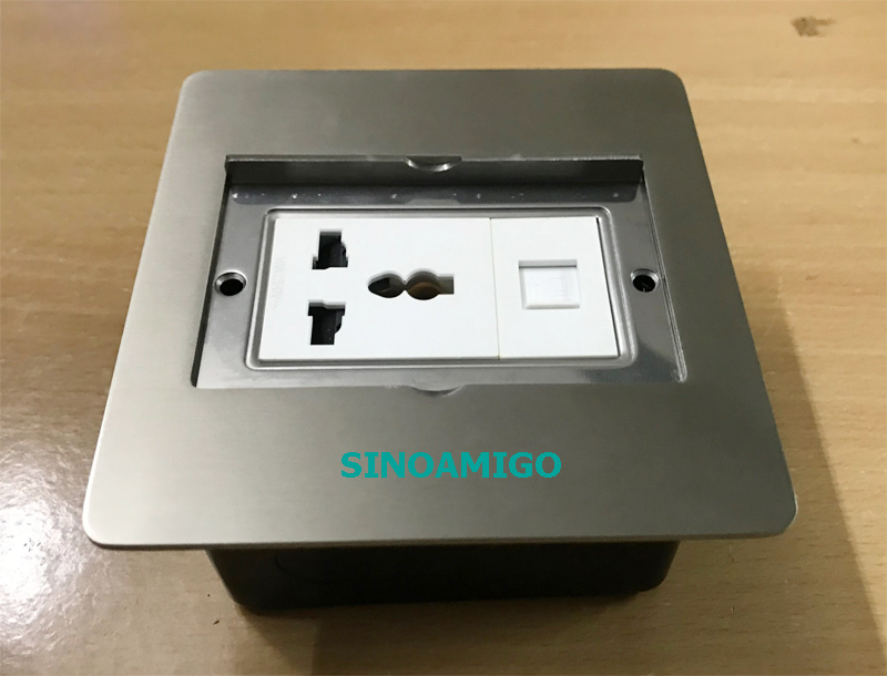 Hộp ổ cắm  điện âm sàn nắp trượt sinoamigo SFP-1 chính hãng
